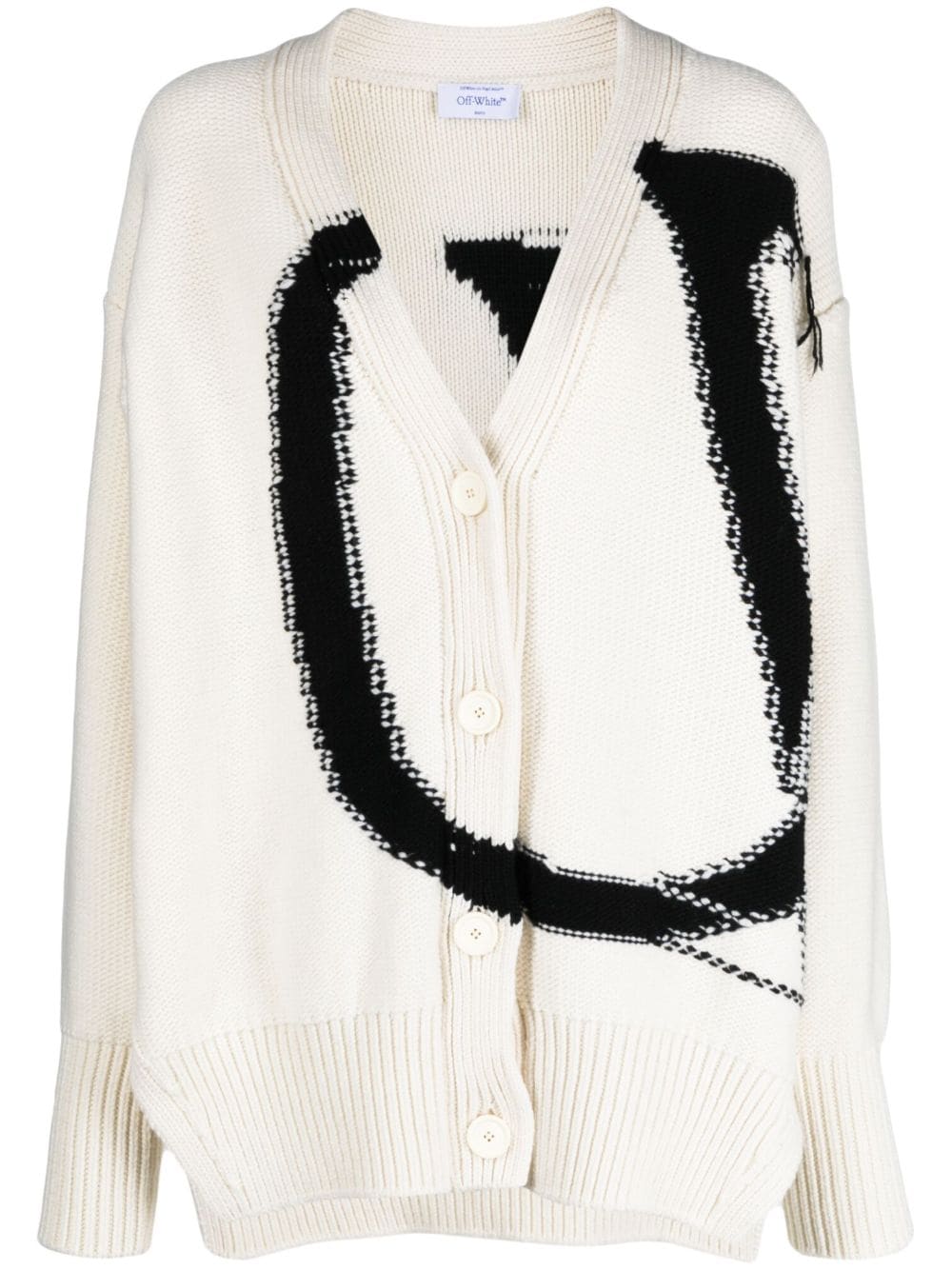 Off-White Maxi logo-intarsia wool cardigan von Off-White