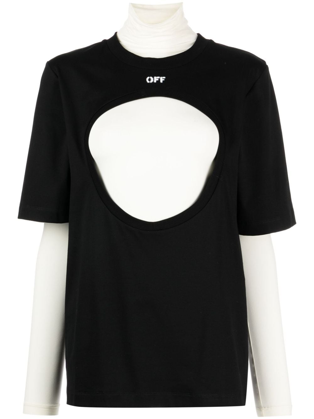 Off-White Meteor layered cotton T-shirt - Black von Off-White