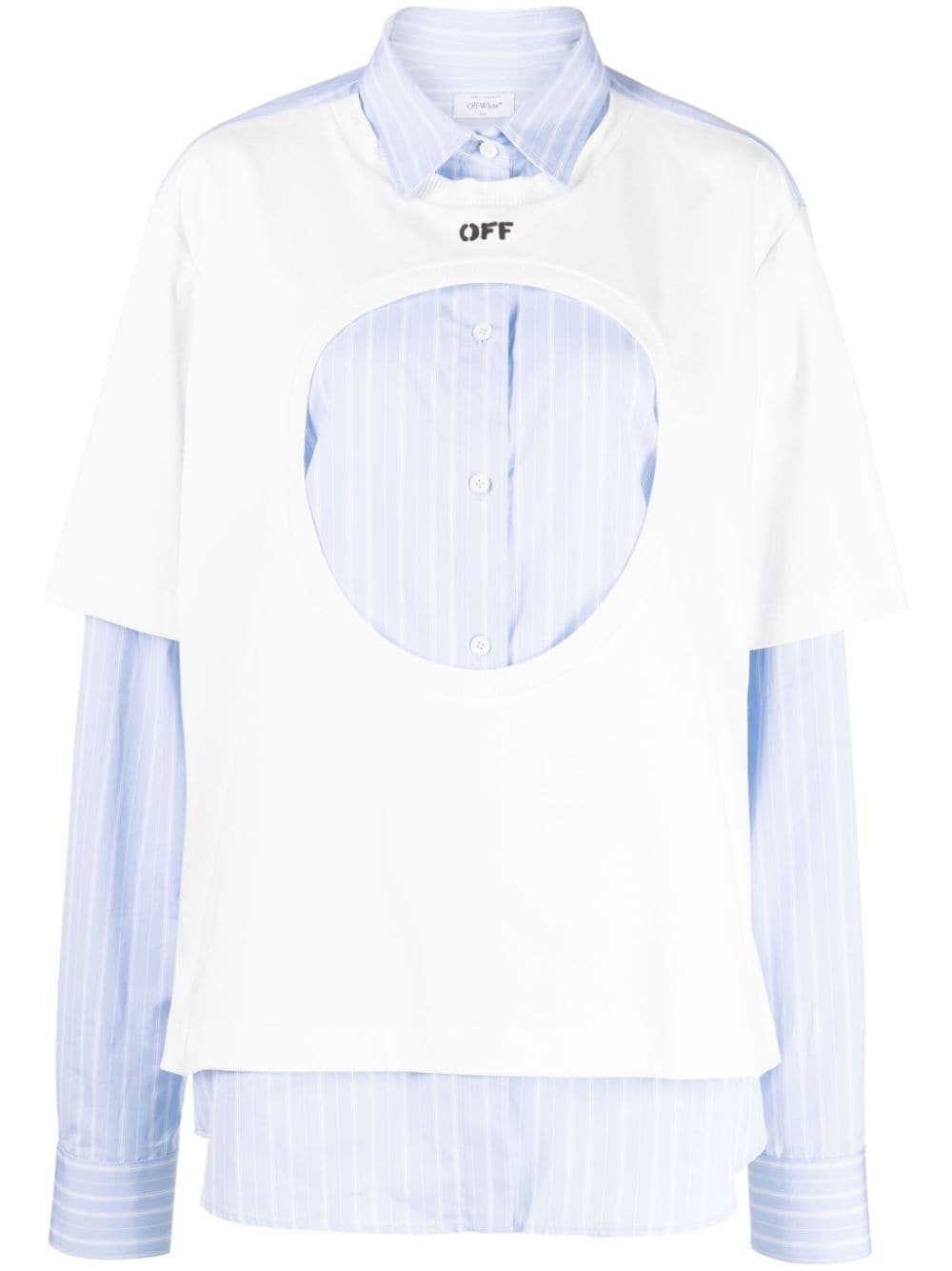 Off-White Meteor layered cotton shirt - Blue von Off-White