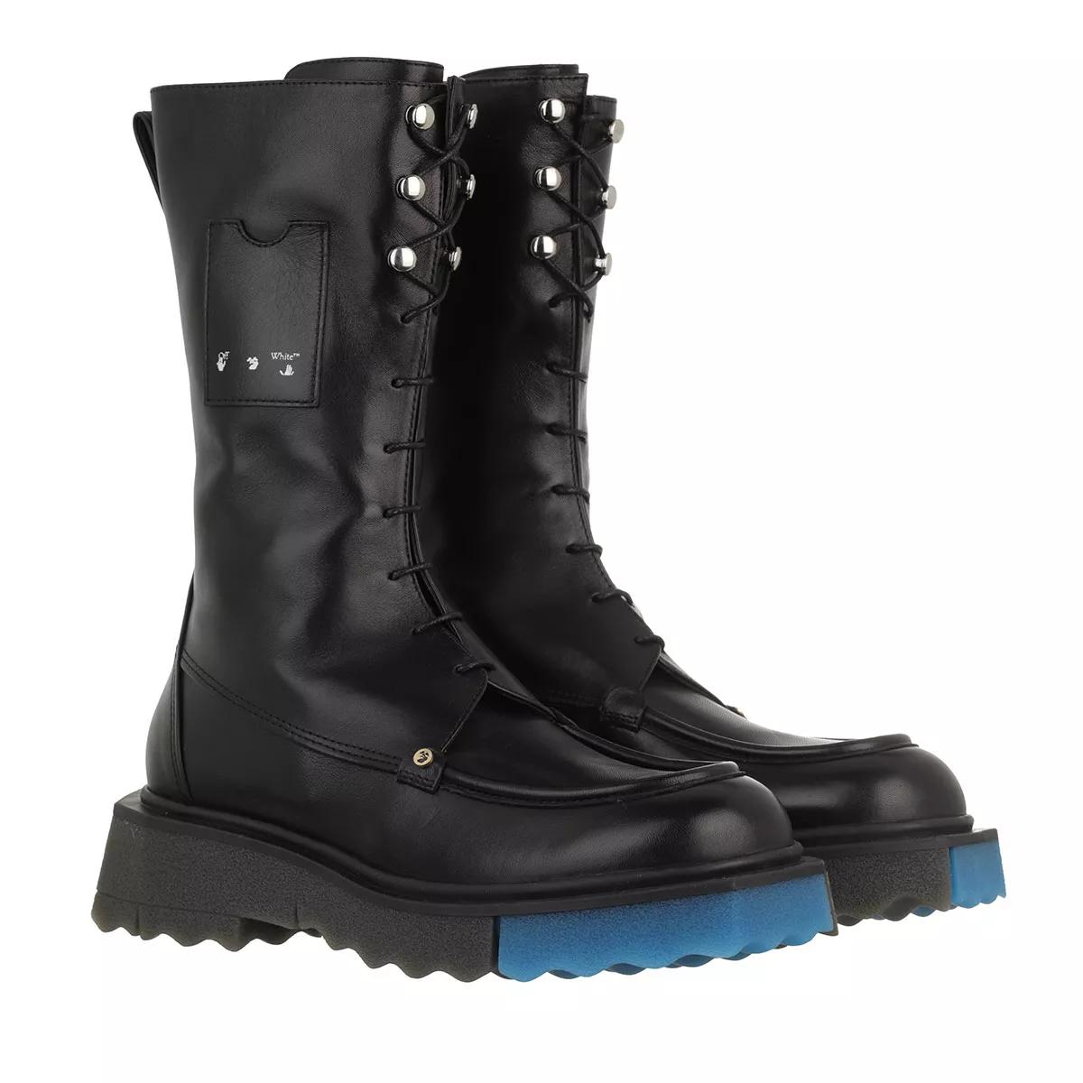 Off-White Boots & Stiefeletten - Nappa Sponge Pocket Combat Bootie - Gr. 36 (EU) - in Schwarz - für Damen von Off-White