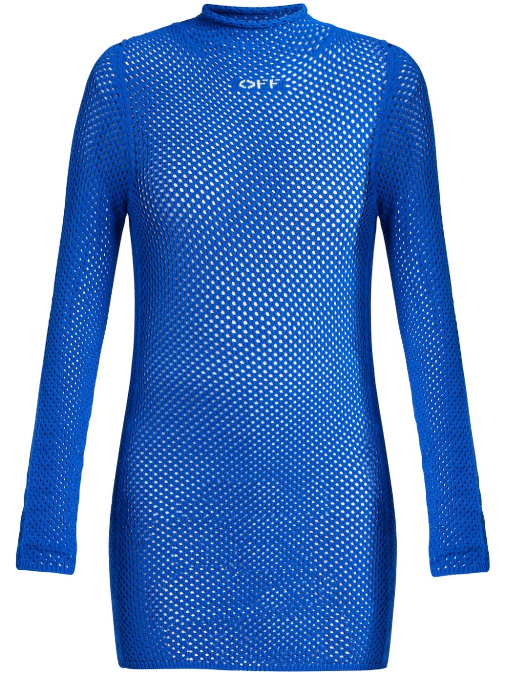 Off-White Netted logo-print minidress - Blue von Off-White