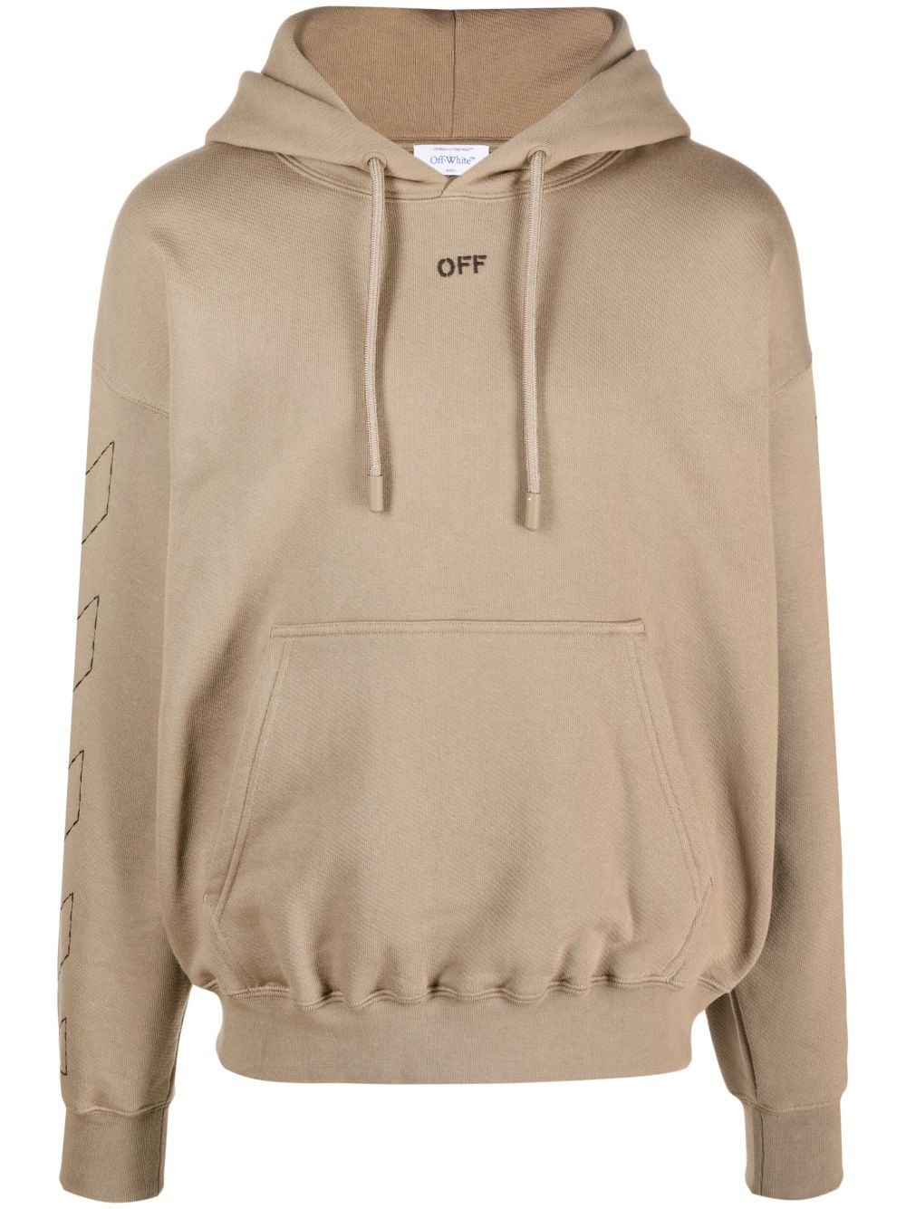 Off-White Off Stitch cotton hoodie - Neutrals von Off-White