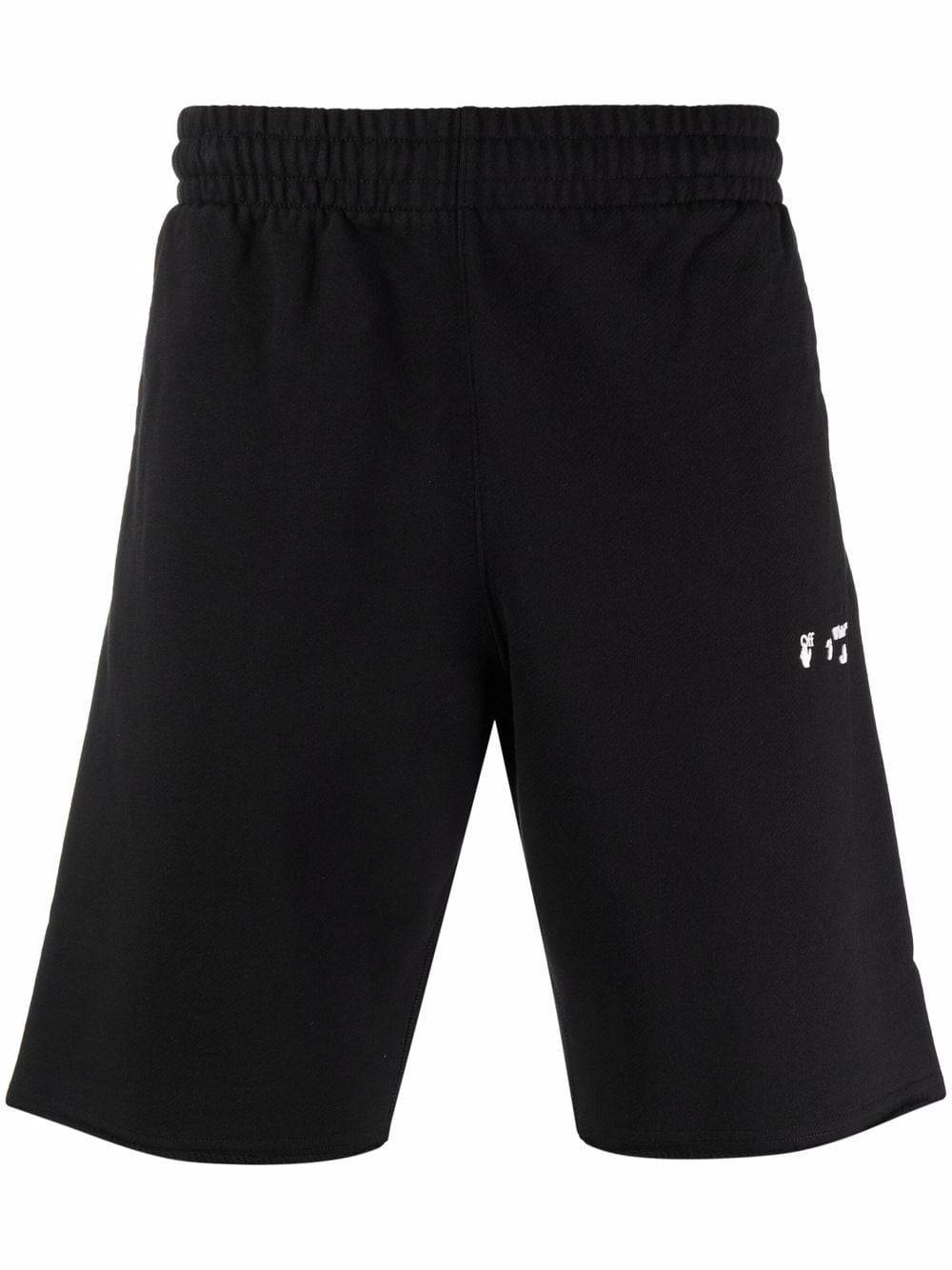 Off-White raw-cut hem track shorts - Black von Off-White