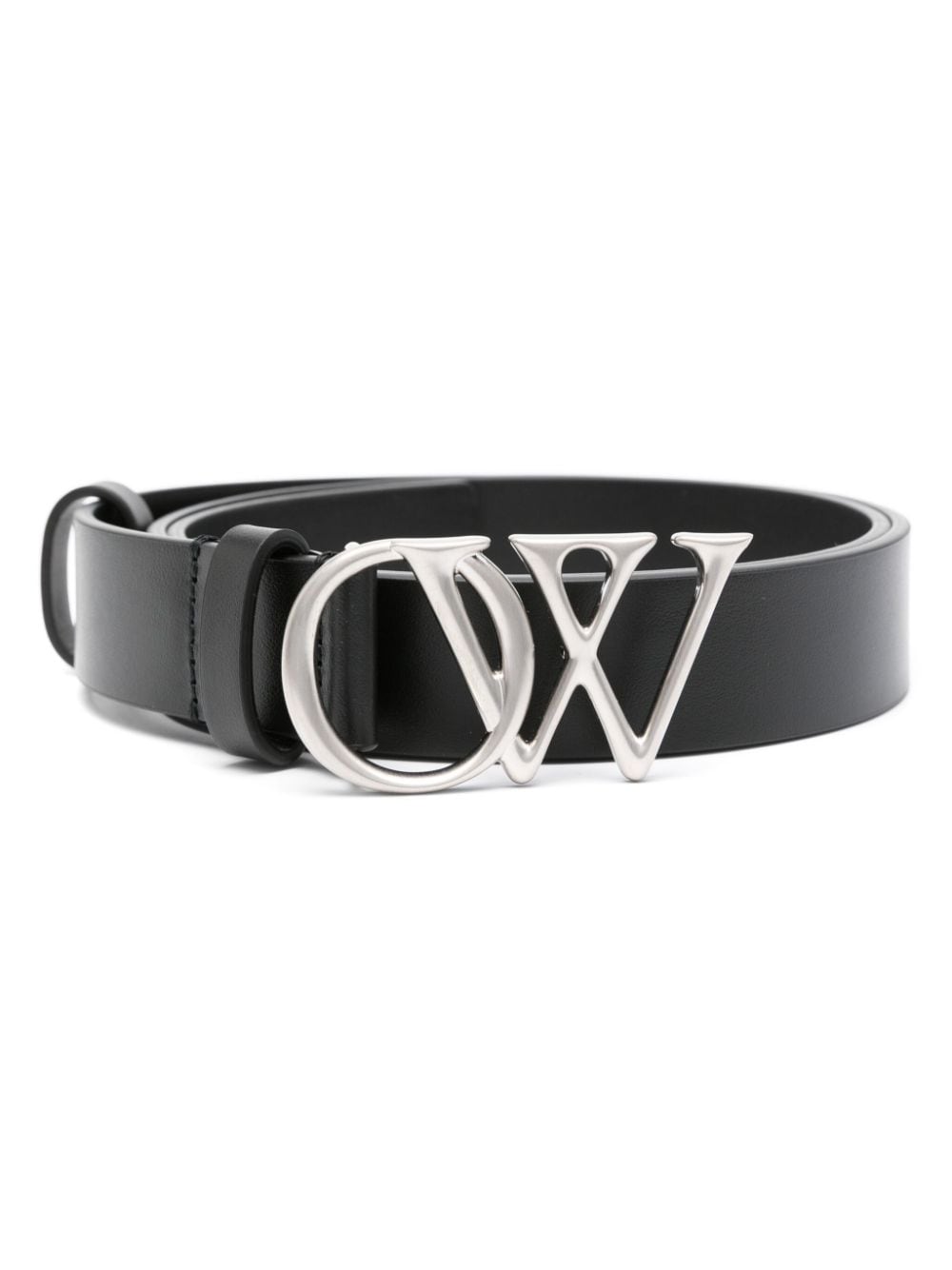 Off-White OW-buckle leather belt - Black von Off-White