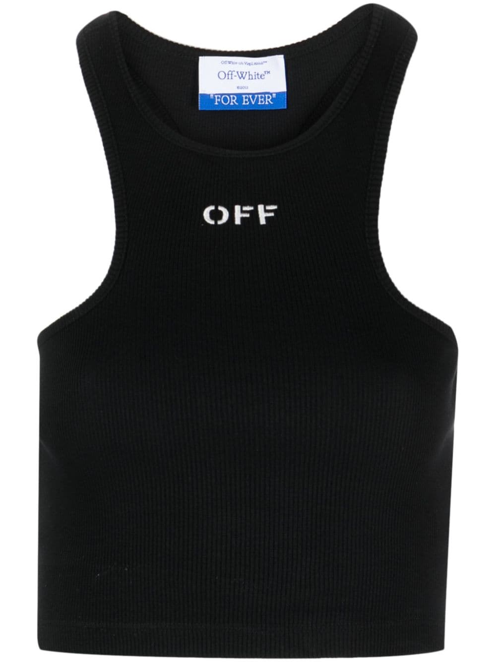 Off-White Off-Stamp ribbed crop top - Black von Off-White