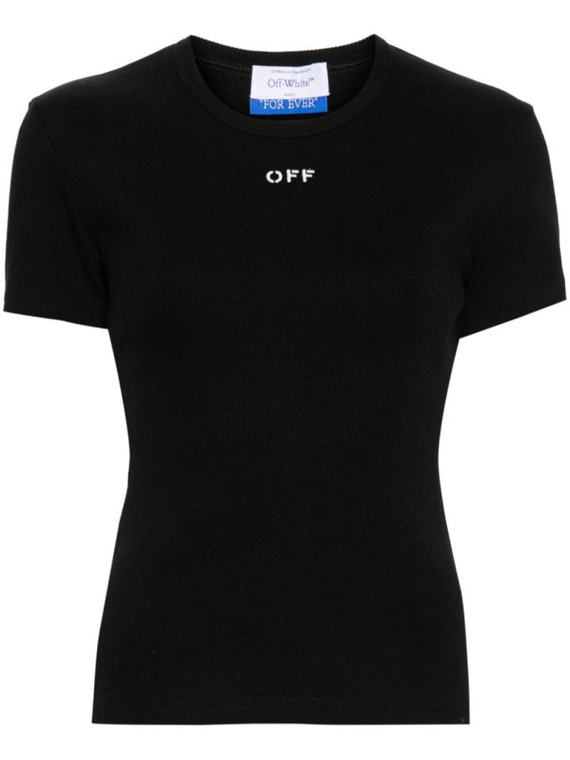 Off-White Off Stamp ribbed-knit top - Black von Off-White
