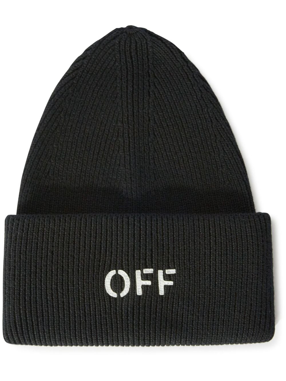 Off-White Off stamp knit beanie - Black von Off-White