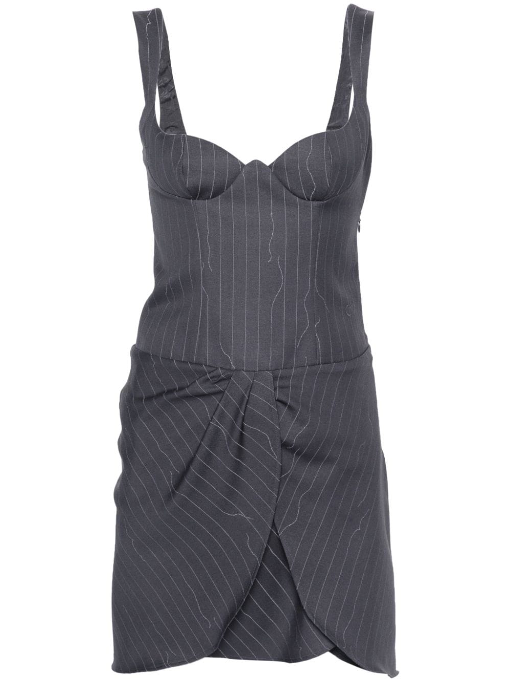 Off-White Pinstripe Twist mini dress - Grey von Off-White