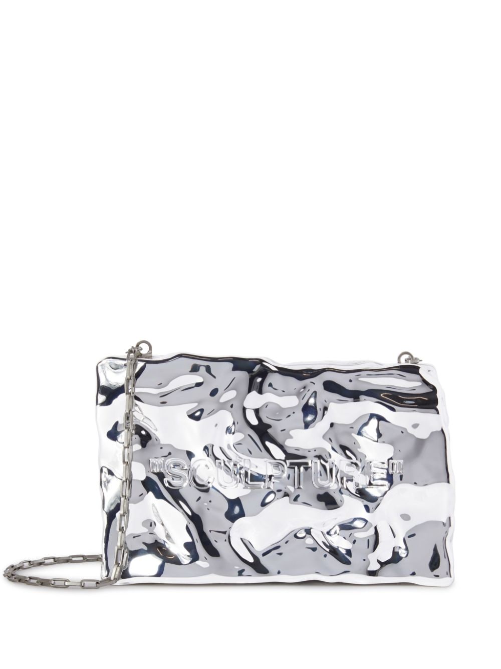 Off-White Sculpture Crushed clutch bag - Silver von Off-White