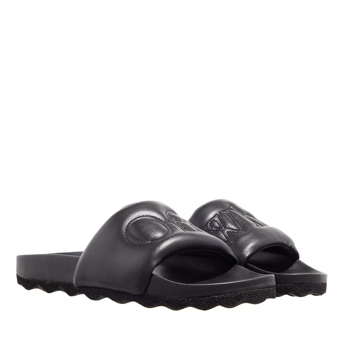 Off-White Slipper & Pantoletten - Bookish Leather Sponge Slider - Gr. 36 (EU) - in Schwarz - für Damen von Off-White