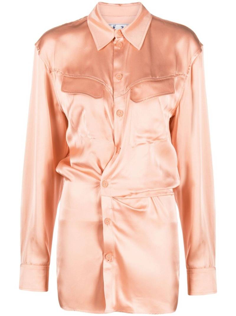 Off-White twist-detail shirt dress - Pink von Off-White