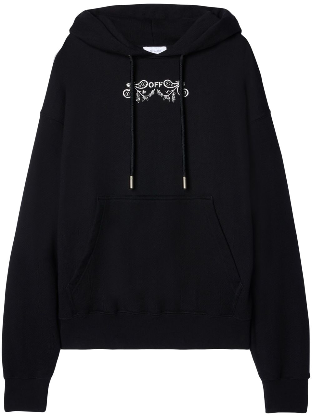 Off-White Tattoo Bandana-embroidery cotton hoodie - Black von Off-White