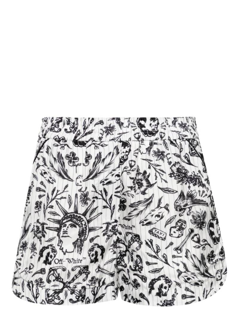 Off-White Tattoo graphic-print pajama shorts von Off-White