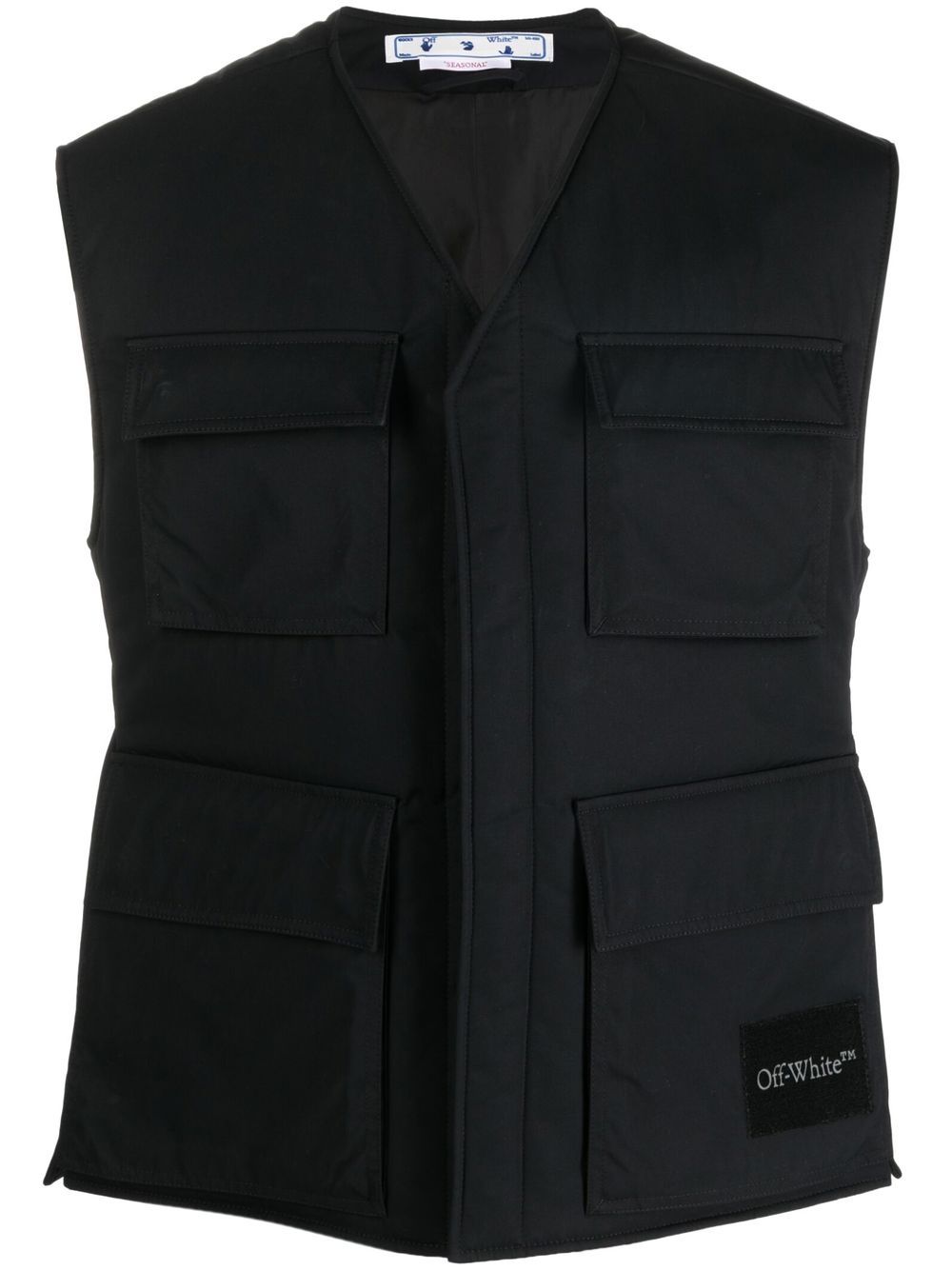 Off-White Wave Tag padded vest - Black von Off-White