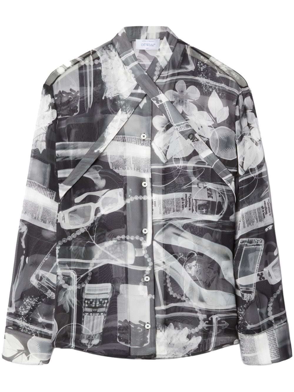 Off-White X-Ray-print silk shirt - Black von Off-White