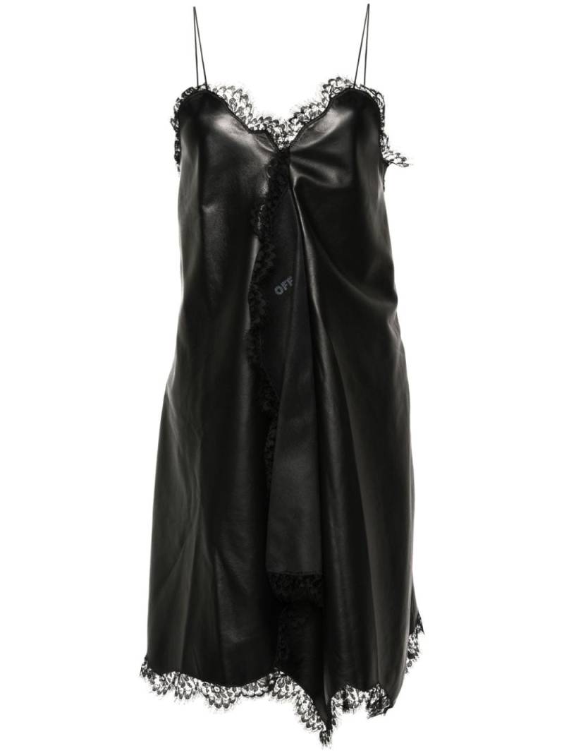 Off-White lace-trim leather dress - Black von Off-White