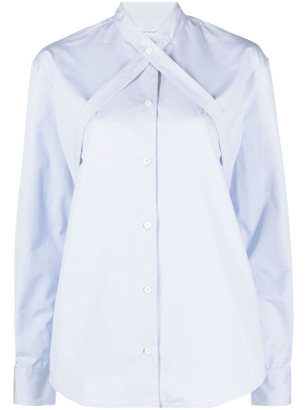 Off-White belted cotton-poplin shirt - Blue von Off-White