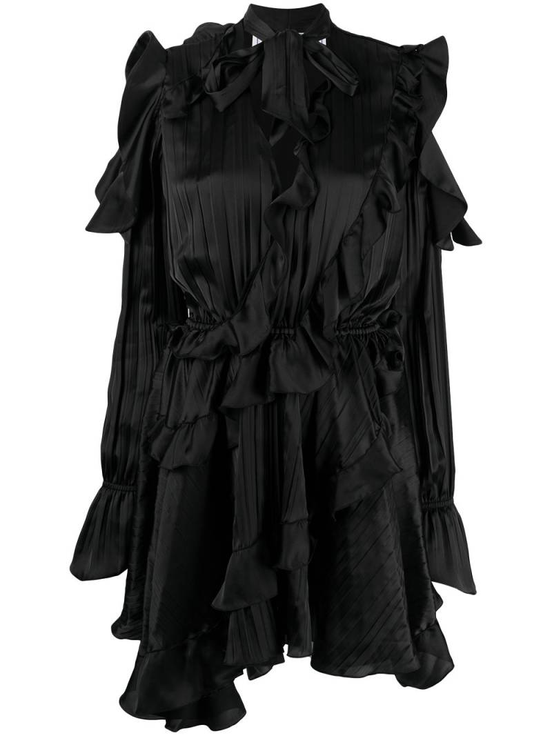 Off-White creased ruffled cocktail dress - Black von Off-White
