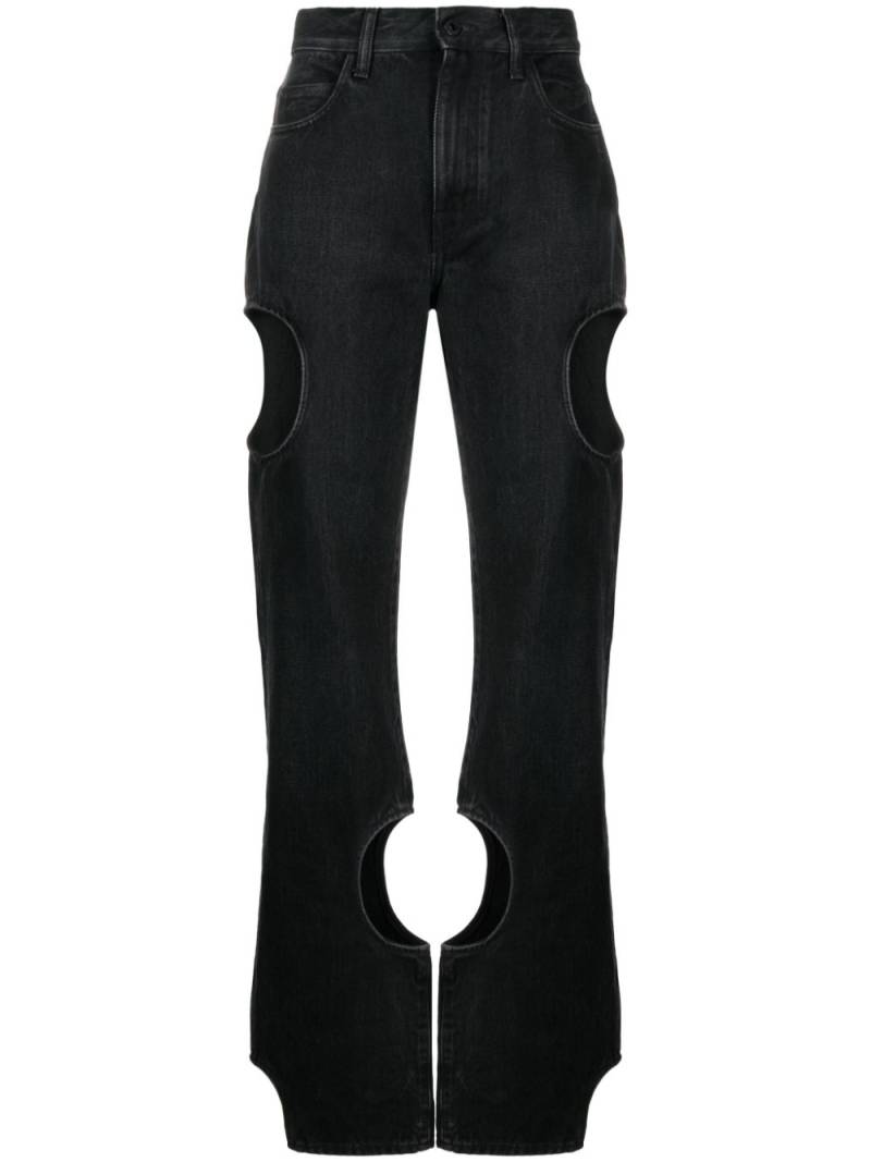 Off-White cut-out straight-leg jeans - Black von Off-White