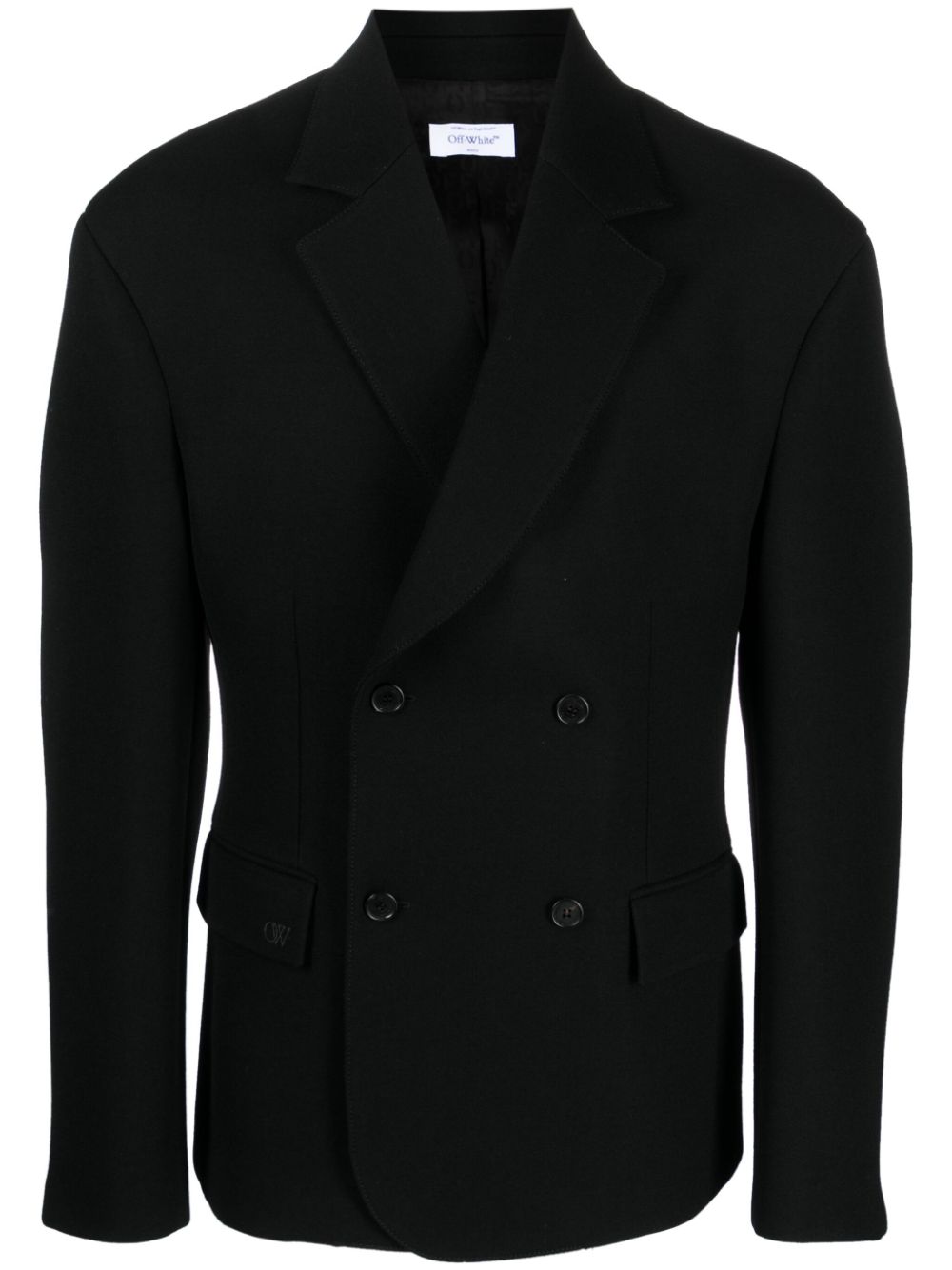 Off-White double-breasted virgin-wool blazer - Black von Off-White