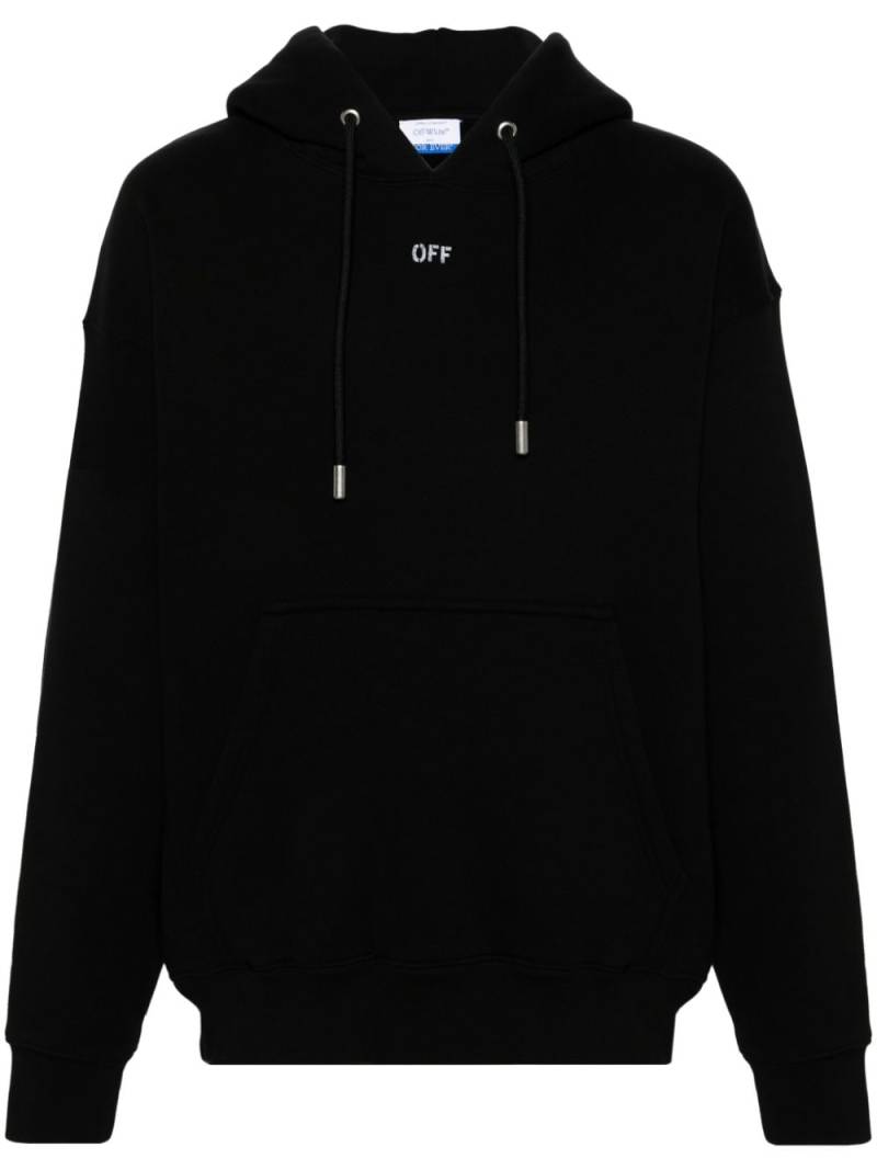 Off-White drawstring organic cotton hoodie - Black von Off-White
