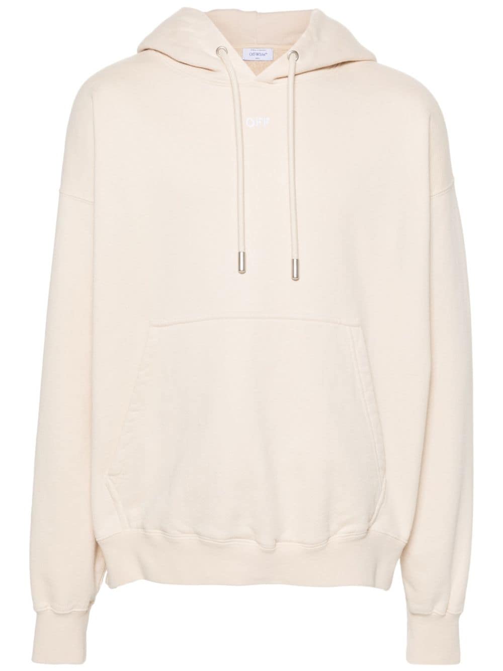Off-White Arrows-embroidered cotton hoodie - Neutrals von Off-White
