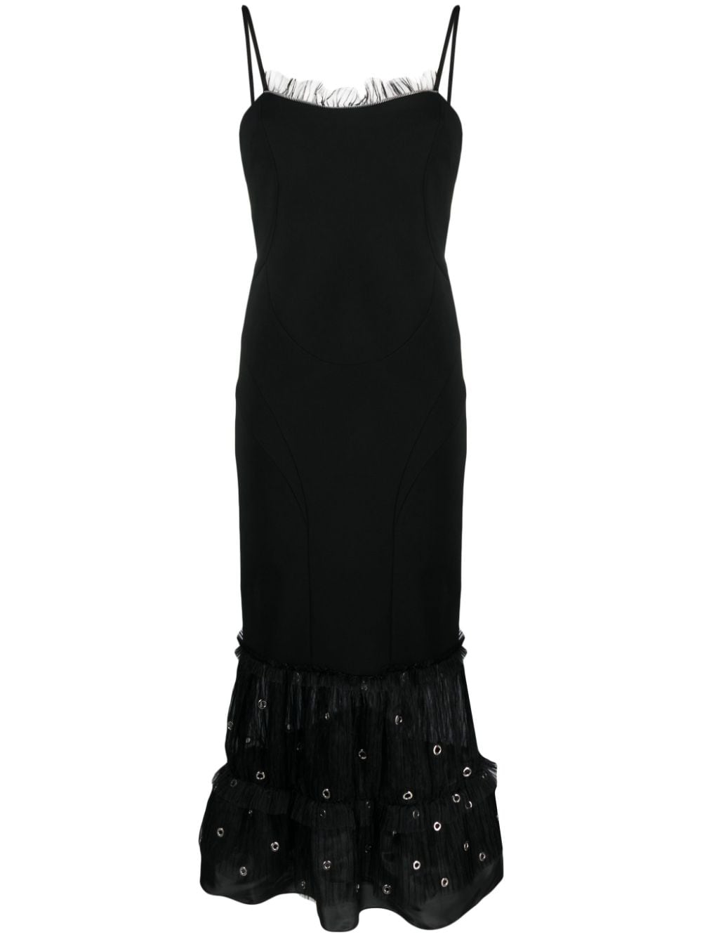 Off-White eyelet-embellished flared maxi dress - Black von Off-White