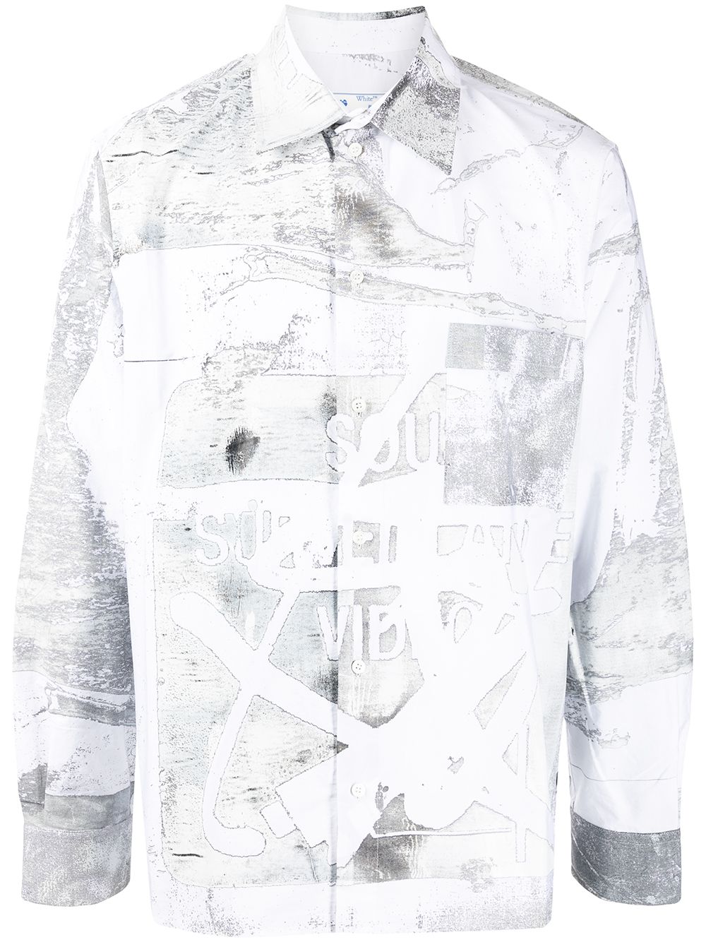 Off-White faded-print oversized cotton shirt von Off-White