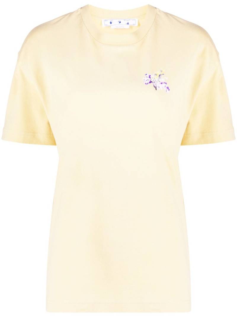 Off-White floral logo-print short-sleeve T-shirt - Yellow von Off-White