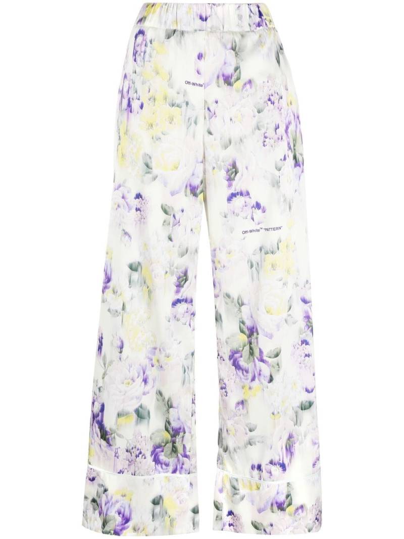 Off-White floral-print palazzo pants - Green von Off-White