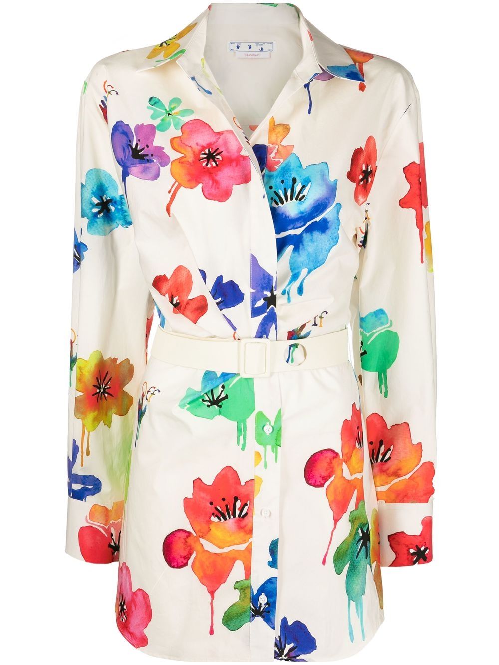 Off-White floral-print twisted shirtdress von Off-White