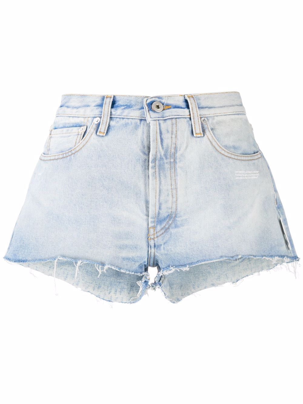 Off-White frayed-edge denim shorts - Blue von Off-White