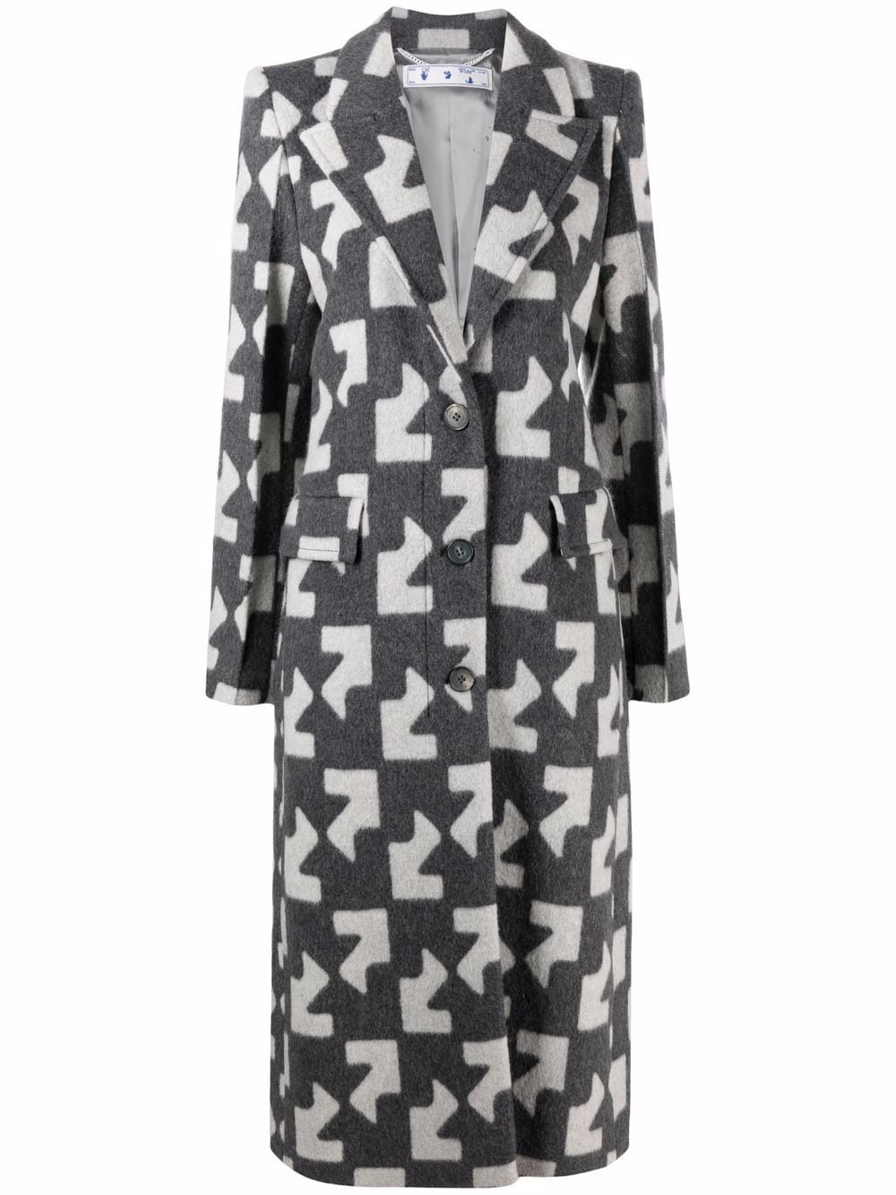 Off-White geometric pattern overcoat - Grey von Off-White