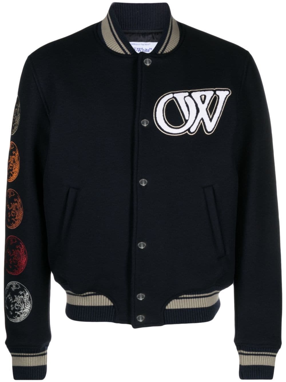 Off-White graphic-print embroidered bomber jacket - Black von Off-White