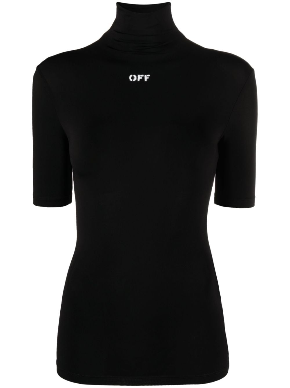 Off-White high-neck logo-print top - Black von Off-White