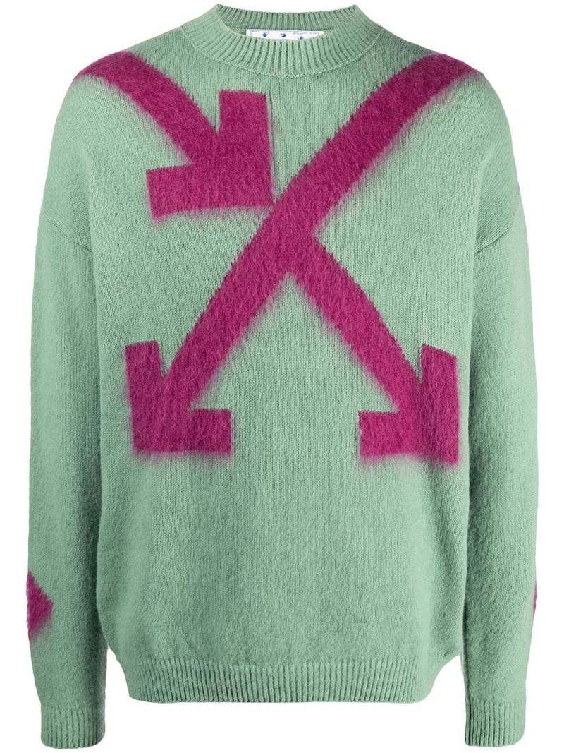 Off-White intarsia Arrow jumper - Green von Off-White