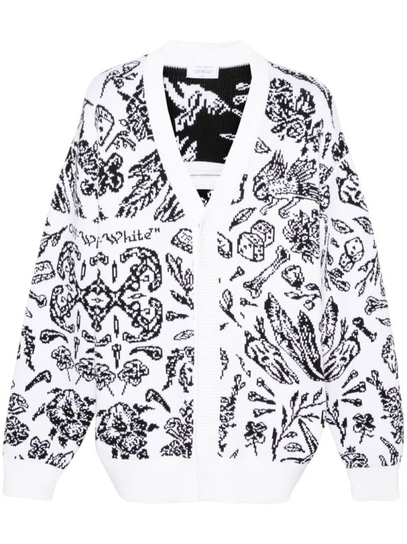 Off-White intarsia-knit V-neck cardi-coat von Off-White
