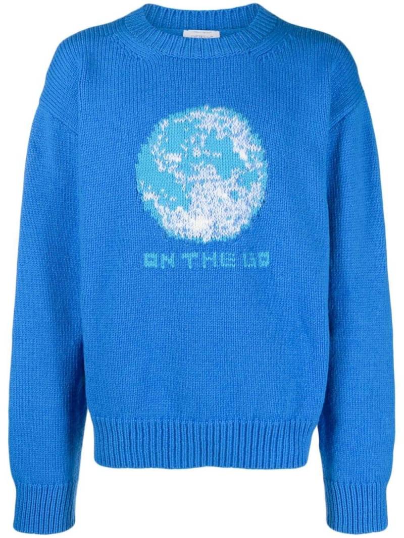 Off-White intarsia-knit wool-blend jumper - Blue von Off-White