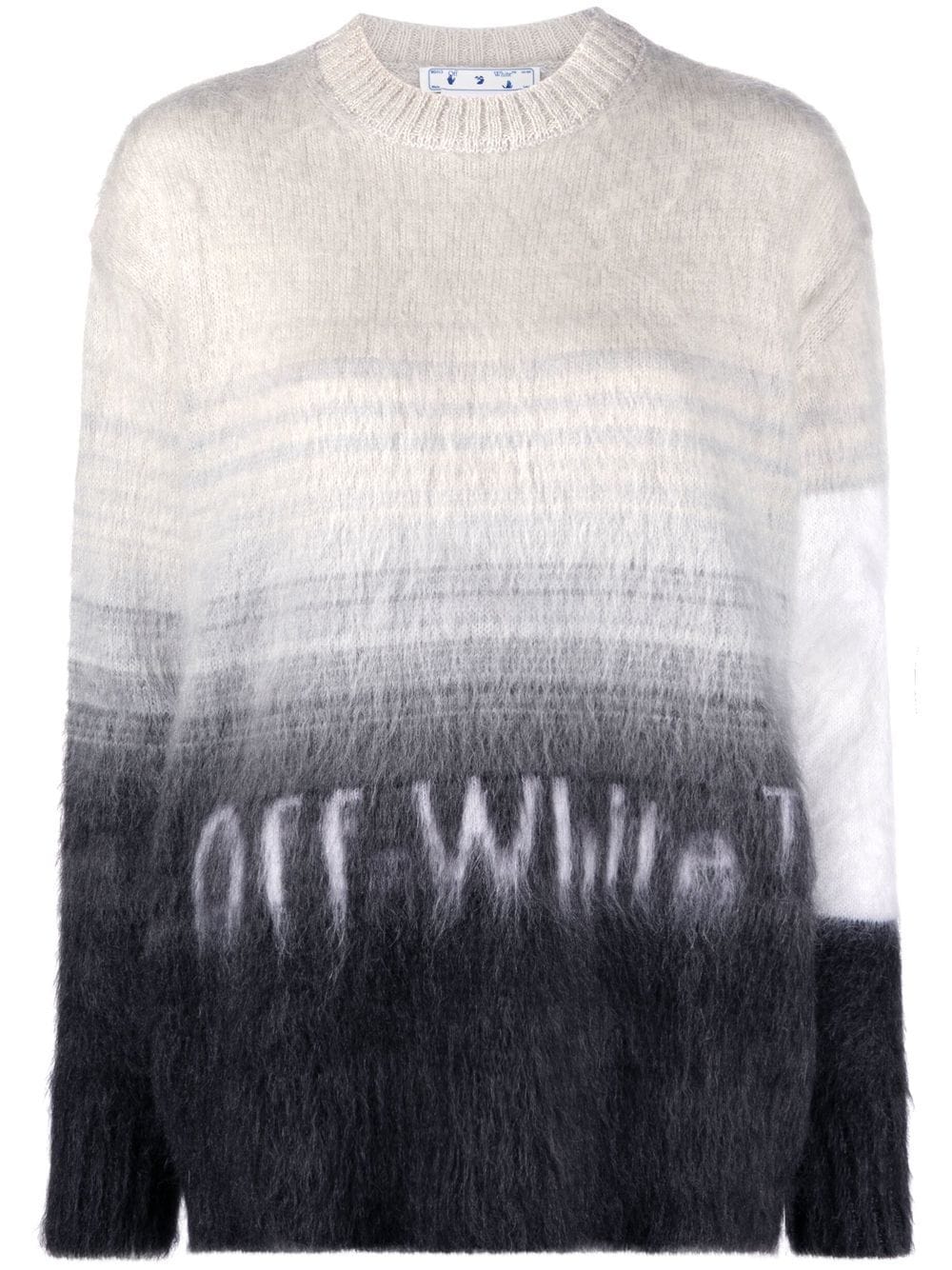 Off-White intarsia-logo crew-neck jumper - Grey von Off-White