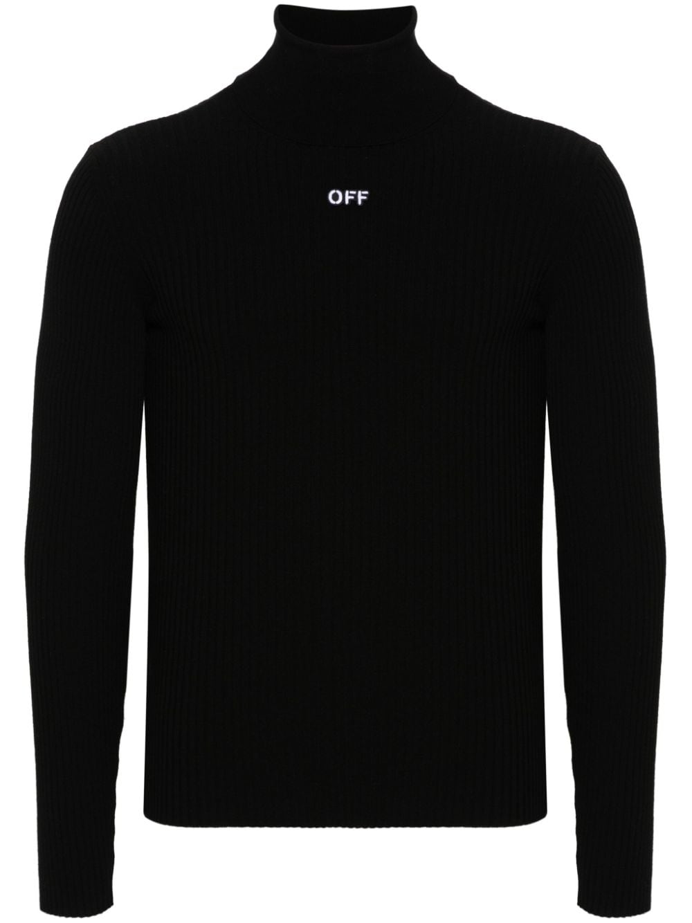 Off-White logo-appliqué roll-neck jumper - Black von Off-White