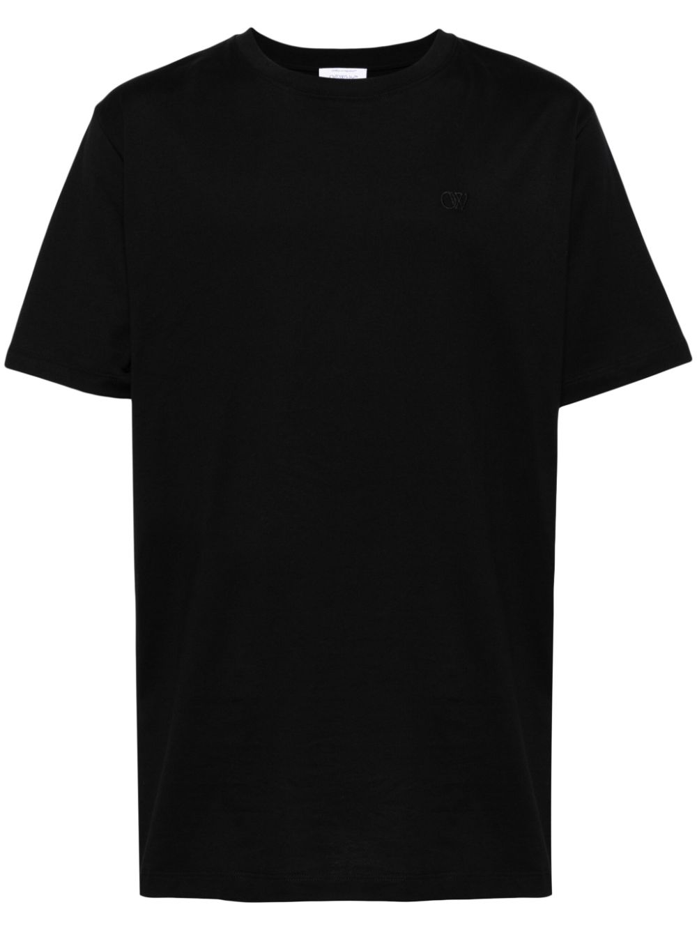 Off-White logo-embroidered cotton T-shirt - Black von Off-White