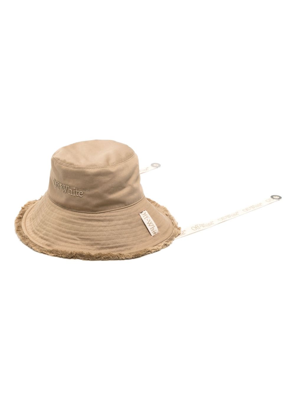 Off-White logo-embroidered cotton bucket hat - Brown von Off-White