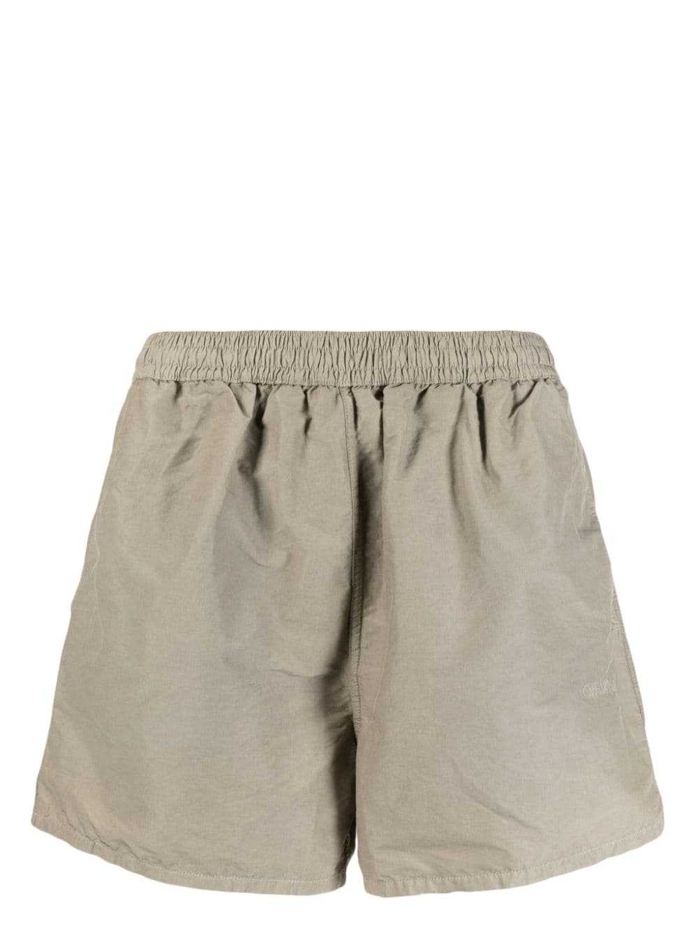 Off-White logo-embroidered swim shorts - Brown von Off-White