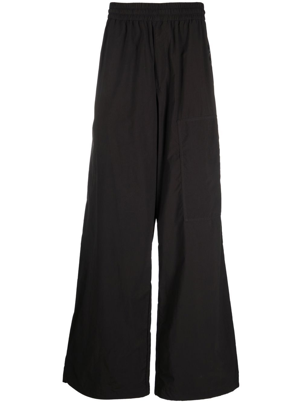 Off-White logo patch wide-leg trousers - Black von Off-White