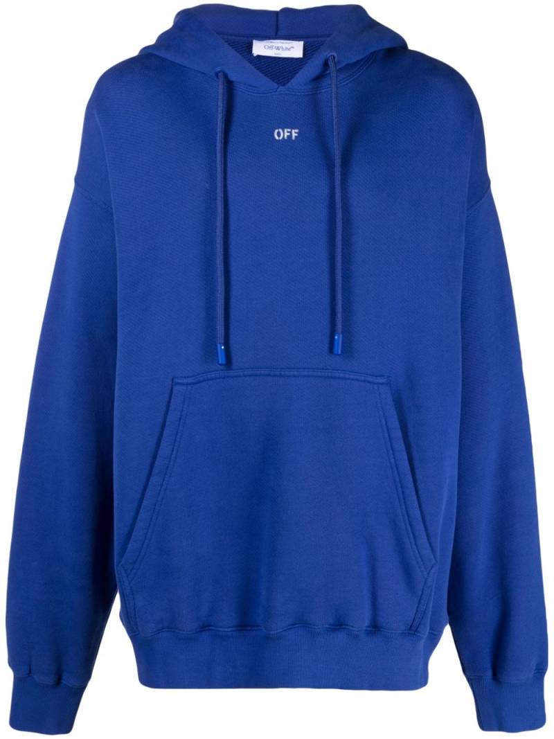 Off-White logo-print cotton hoodie - Blue von Off-White