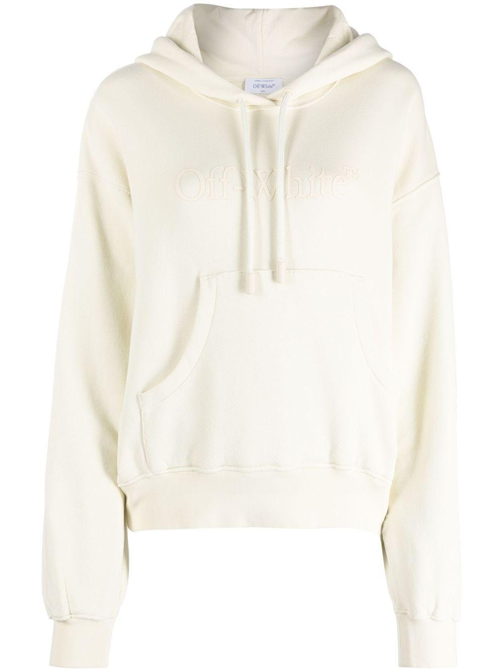 Off-White logo-print cotton hoodie - Neutrals von Off-White