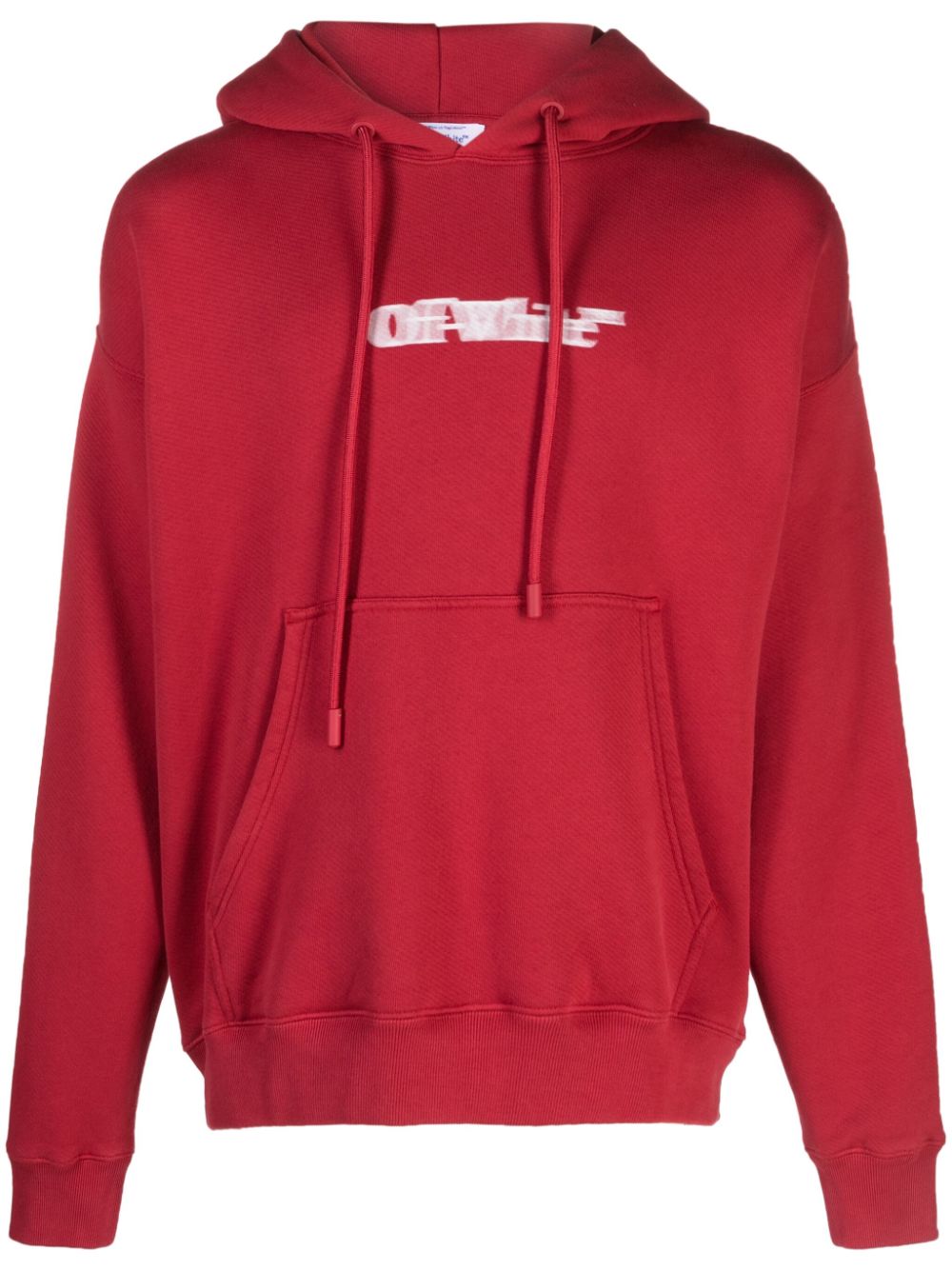 Off-White logo-print cotton hoodie - Red von Off-White