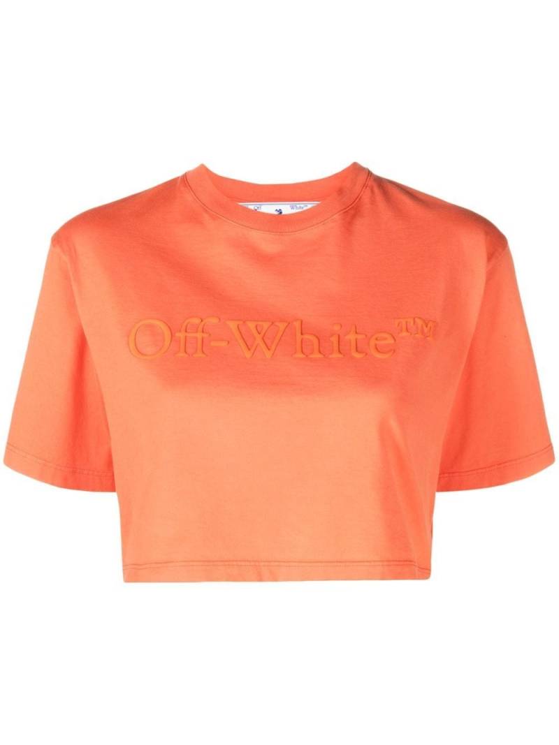 Off-White logo-print cropped T-shirt - Orange von Off-White