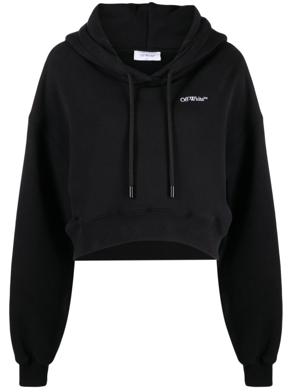 Off-White logo-print cropped hoodie - Black von Off-White
