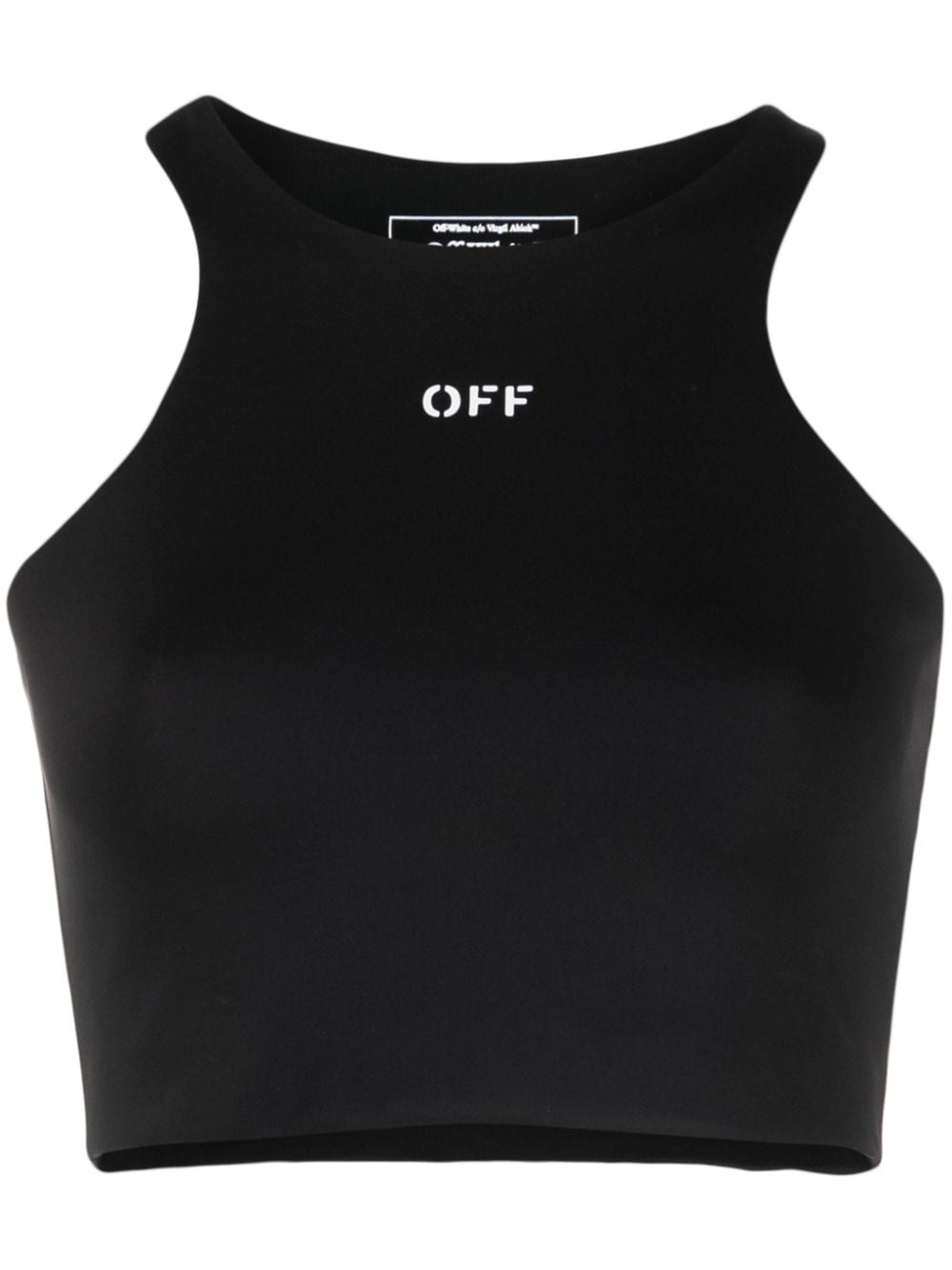 Off-White logo-print cropped tank top - Black von Off-White